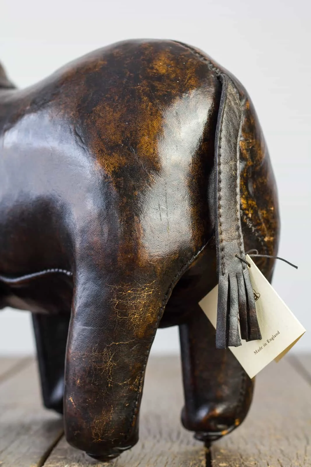 Leather online elephant footstool